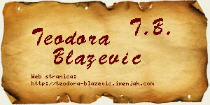 Teodora Blažević vizit kartica